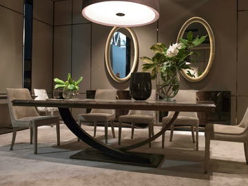 HAUSSMANN - Metal dining table by HUGUES CHEVALIER - view 3